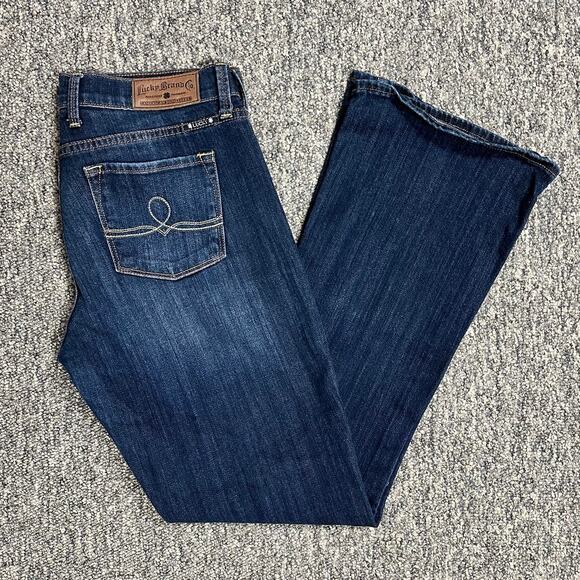 Lucky Brand Sofia Boot 7WC1003 Dark Wash Mid-Rise 5-Pocket Denim Jeans 10 x 30 - Picture 4 of 11